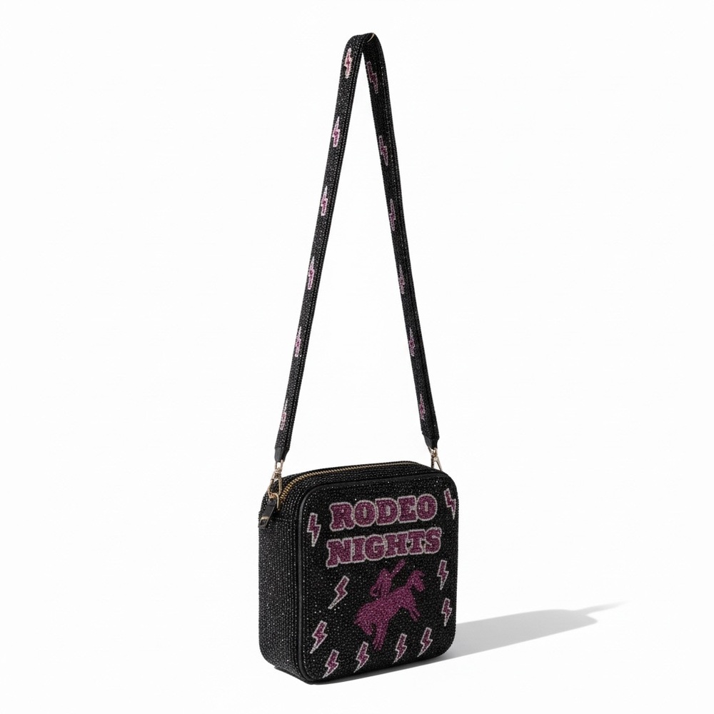 Final Sale, Bundle!!✨BOUTIQUE✨ Black and Pink Sparkly Rodeo Crossbody Bag